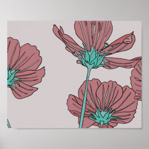 Flower theme, poppy design poster
