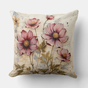 Flower throw pillow, Floral pillow, gift for her Cushion