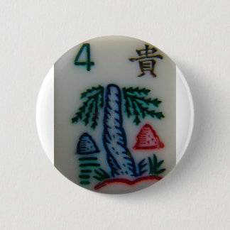 Flower tile 6 cm round badge