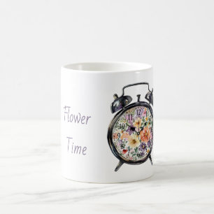 Flower Time Alarm Clock Coffee Mug