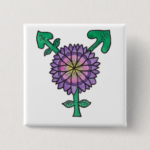 Flower Transgender Symbol 15 Cm Square Badge
