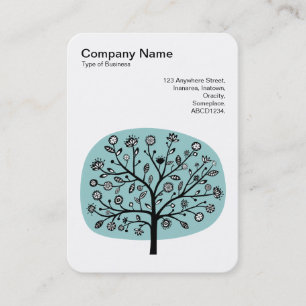 Flower Tree II - Light Blue Green Business Card