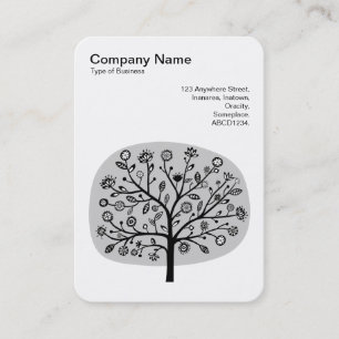 Flower Tree II - Light Grey Business Card