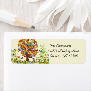 Flower Tree Swirl  Return Address