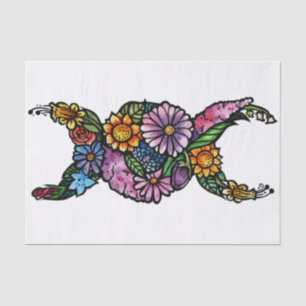 Flower Triple Moon Symbol Blessed Be Tissue Paper