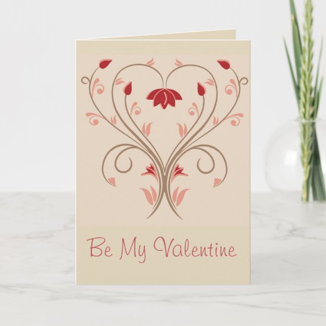 Flower Twirl Valentine Holiday Card (Front)