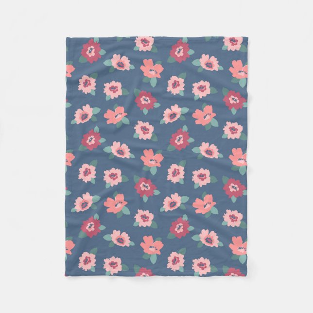Flower Types Fleece Blanket (Front)