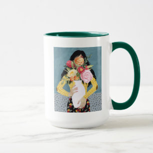 Flower Vase Girl Mug