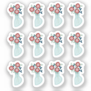 Flower Vase Greenery Planner Sticker Set