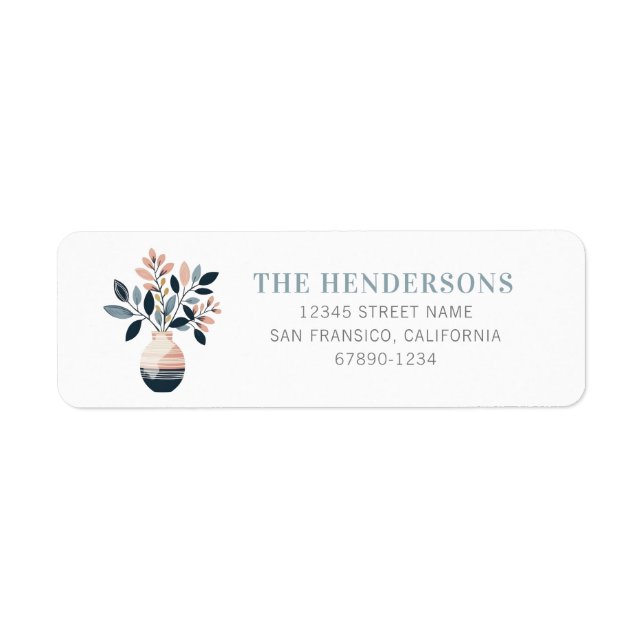 Flower Vase Return Address Labels (Front)