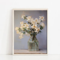 Flower Vase Still Life Painting, Neutral Still Lif