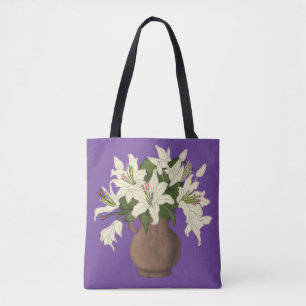 Flower vase tote bag