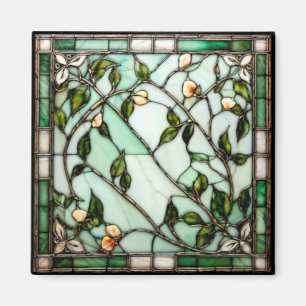 Flower Vine Stained-Glass Look Magnet