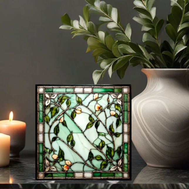 Flower Vine Stained-Glass Look Tile (Creator Uploaded)