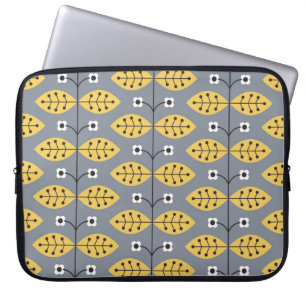 Flower vintage hand drawn pattern design. Scandina Laptop Sleeve