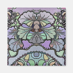 Flower vintage mosaic purple pansy floral elegant magnet