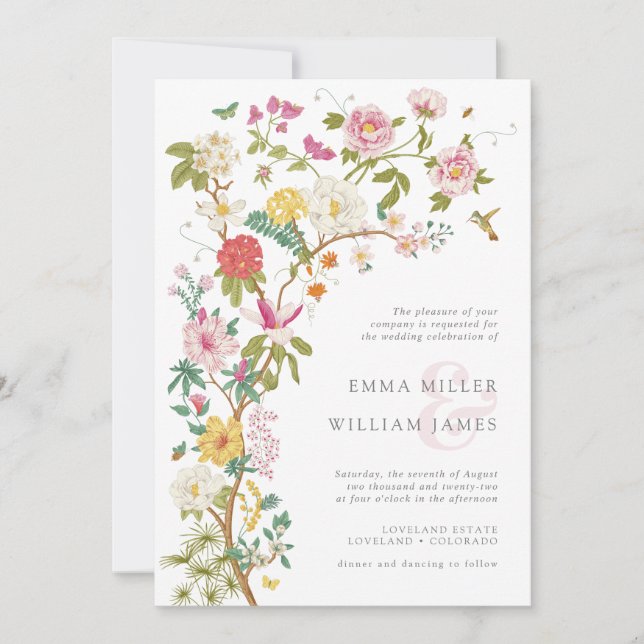Flower Vintage Wedding Invitations (Front)