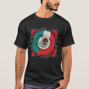 Flower Viva Mexico Mexican Flag Hispanic Heritage  T-Shirt