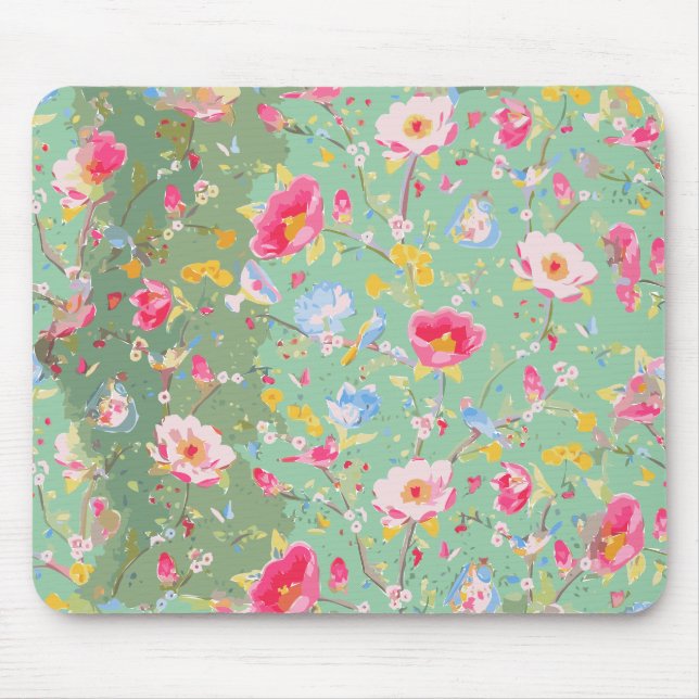 Flower Wall Dimsun Pattern Mouse Pad (Front)