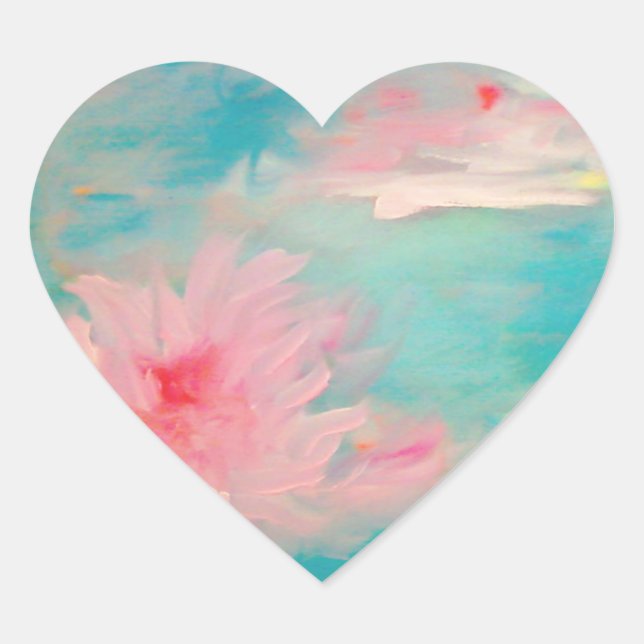 Flower Water Heart Sticker (Front)