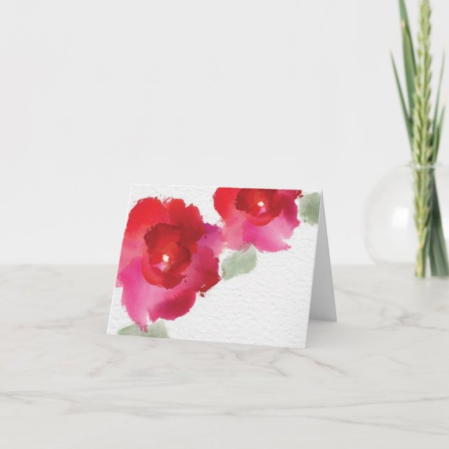Flower watercolor blank note card. card (Front)