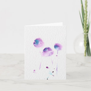 Flower watercolor blank note card. card