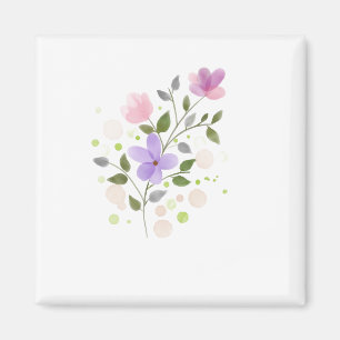 Flower Watercolor Spring Nature Painting Floral Magnet