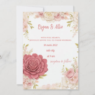 flower wedding invitation