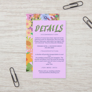 Flower Wedding Programs Business Card