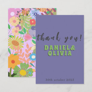 Flower Wedding Thank You Card
