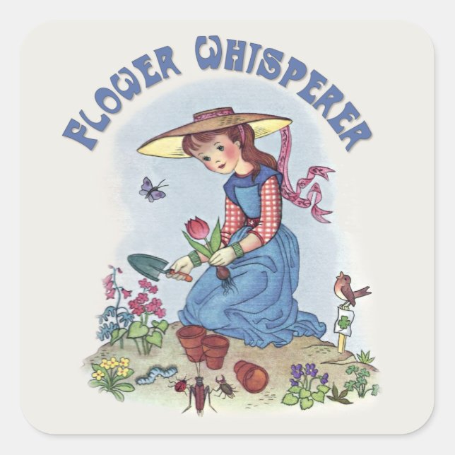 Flower Whisperer Square Sticker (Front)