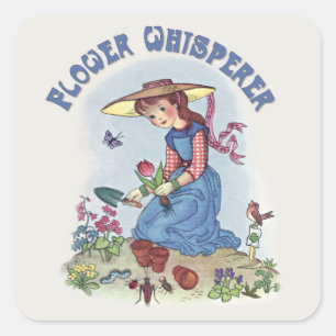 Flower Whisperer Square Sticker
