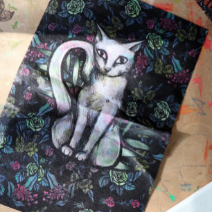Flower White cat Caturday flowers Tissue Paper