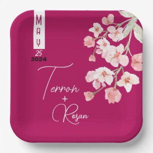 Flower wine paper plate