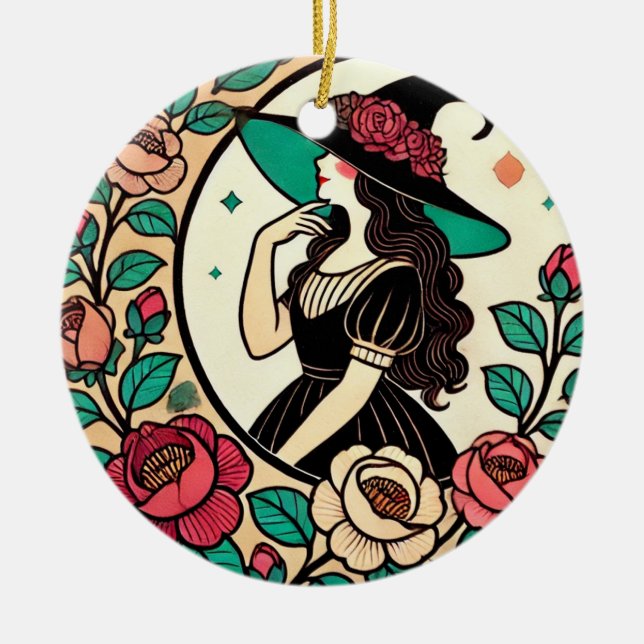 Flower Witch                                       Ceramic Tree Decoration (Front)