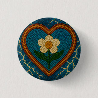 Flower with Beads and Thunder 3 Cm Round Badge