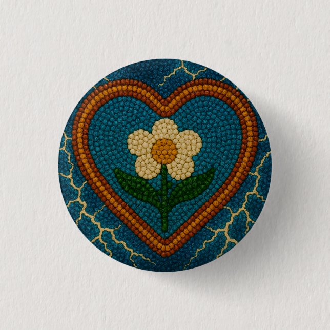 Flower with Beads and Thunder 3 Cm Round Badge (Front)