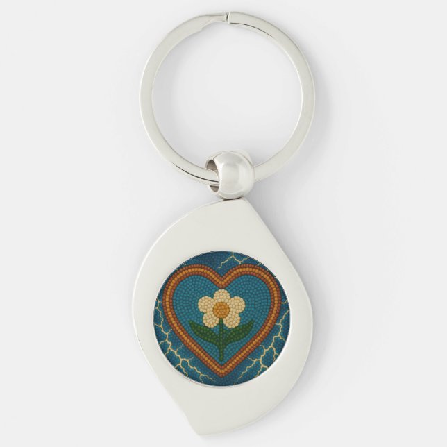 Flower with Beads and Thunder Key Ring (Front)