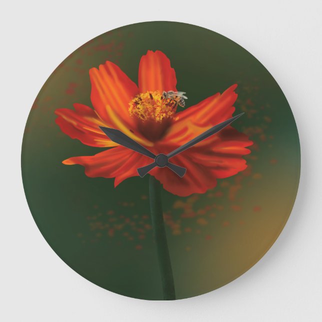 Flower with bee large clock (Front)