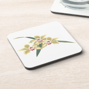 Flower with leaves coaster