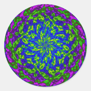 Flower with Swirls Classic Round Sticker