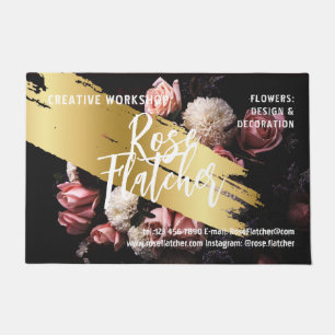 Flower Workshop Black Gold Doormat
