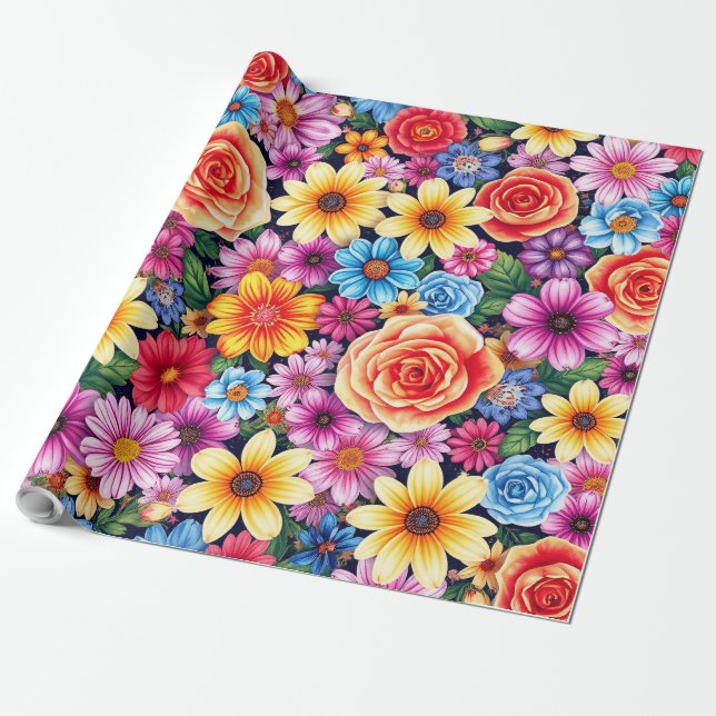 Flower Wrapping Paper (Unrolled)