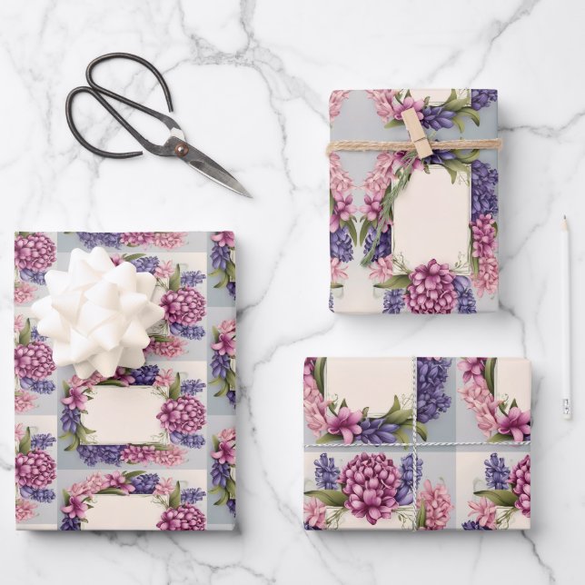 Flower Wrapping with space for your message Wrapping Paper Sheet (Front)