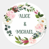 Flower wreath MONOGRAMM boho pink burgundy