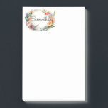 Flower Wreath Personalized Post It Notes<br><div class="desc">Flower Wreath Personalized Post it Note
Great for gift ideas,  Mother's Day,  Birthday,  Teachers etc.

Graphics purchased thehungryjpeg.com</div>