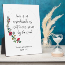 Flower Wreath Wedding Sign, Love Quote Poster