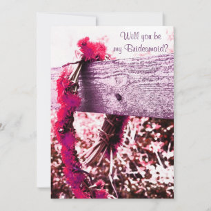 flower wreath will you be my bridesmaid invite
