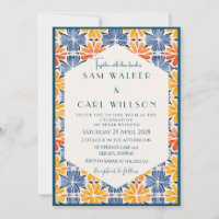 Flower Yellow Blue Orange Tile + Border