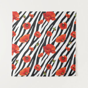 flower zebra seamless pattern tapestry